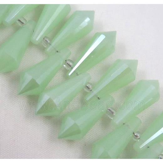 Chinese crystal glass bead, faceted teardrop